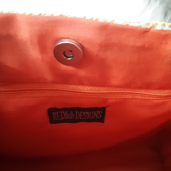 Red Fish Designs Colorful Straw Bag Purse - Picture 8 of 8